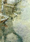 Carl Larsson, vinter i grez-sur-loing-tvattbrygga vid loing-floden